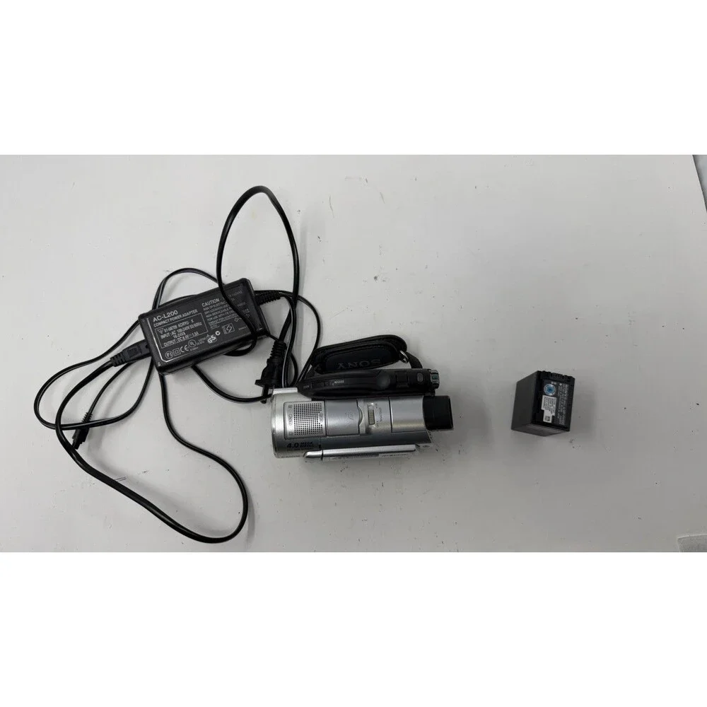 Sony Handycam DCR-DVD408 Carl Zeiss DVD Camcorder Tested Works! +Battery/Charger